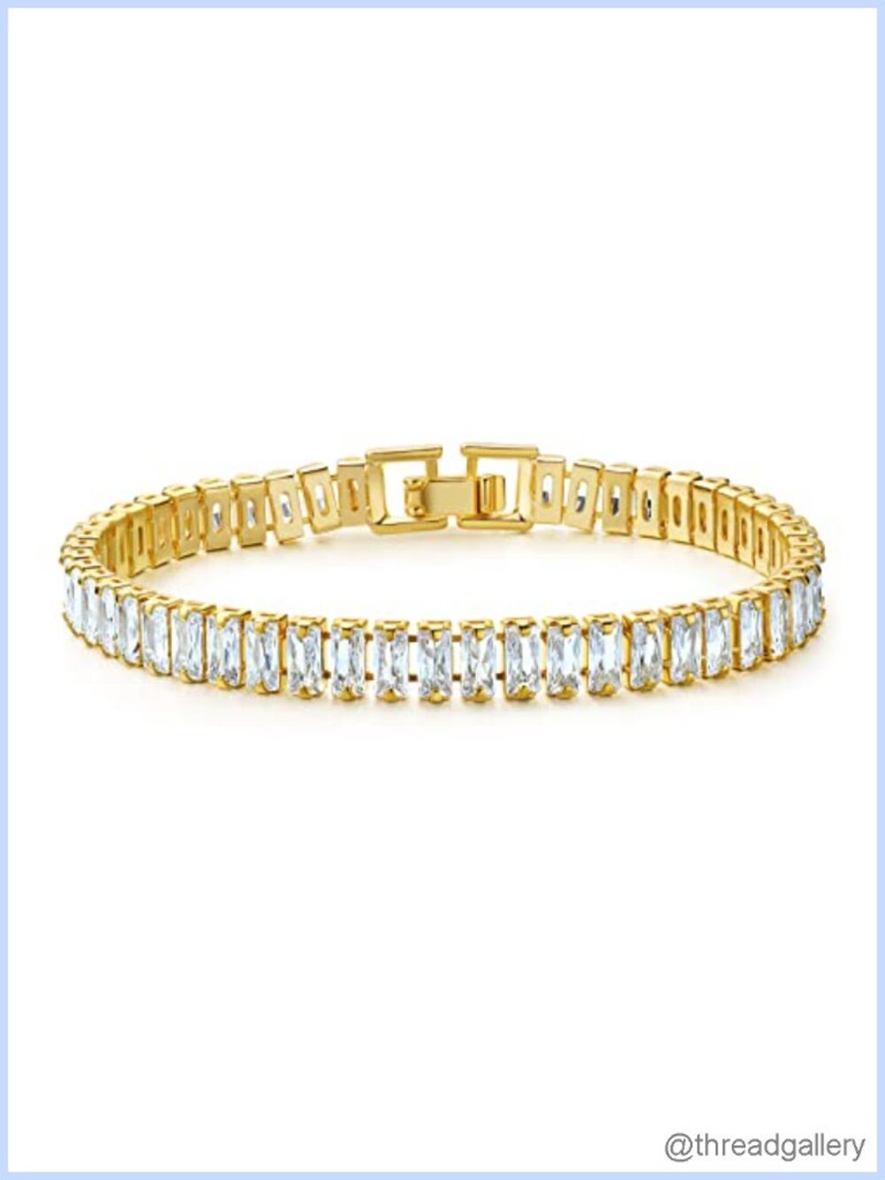 5mm Cubic Zirconia Tennis Bracelet 18K Yellow Gold Plated 8.5 inch